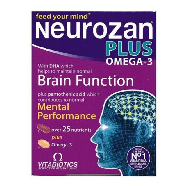 Vitabiotics Dual Pack Neurozan Plus Omega-3 Σύνθεση Θρεπτικών Συστατικών για την Υγεία του Εγκεφάλου 28+28 caps