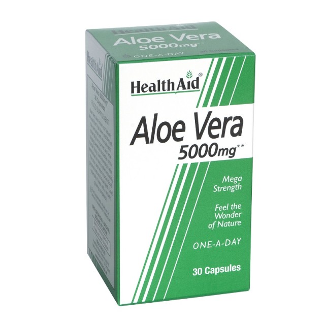 Health Aid Aloe Vera 5000mg, Αλόη Βέρα για Φυσική Αποτοξίνωση 30caps