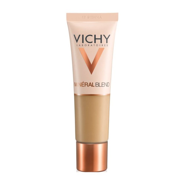 Vichy Mineral Blend Make-Up Fluid 12 Sienna, Ενυδατικό Fond de Teint 16 ωρών για Επιδερμίδα Γεμάτη Φρεσκάδα 30ml
