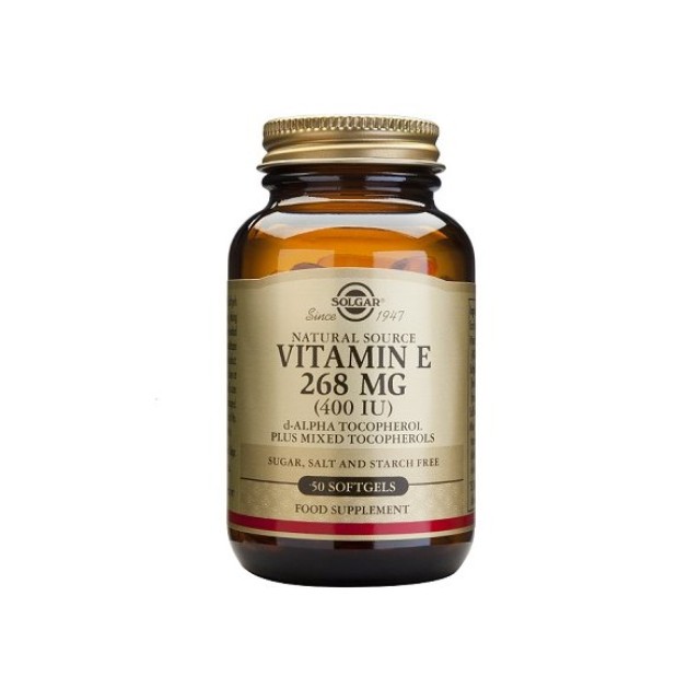 Solgar Vitamin E 268mg 400iu, Βιταμίνη Ε 50 μαλακές κάψουλες