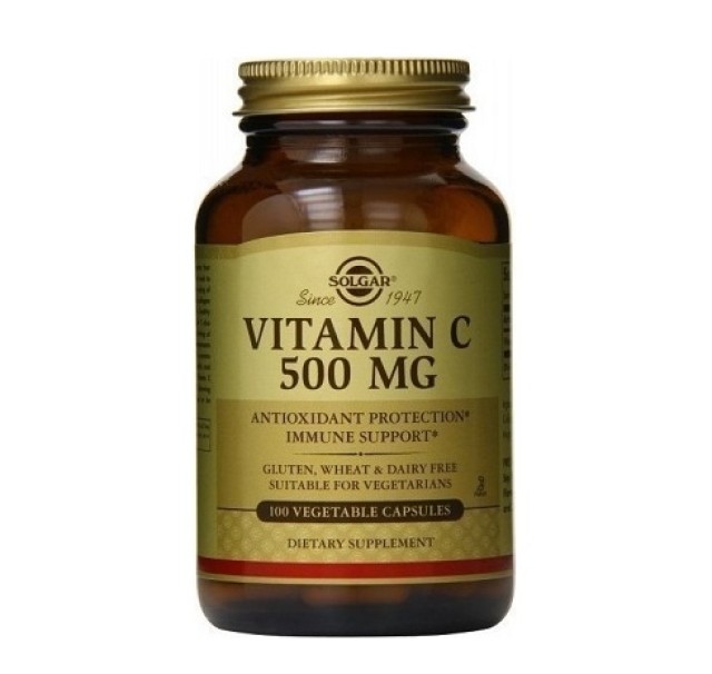 Solgar Vitamin C 500mg, Βιταμίνη C 100 φυτικές κάψουλες
