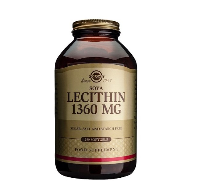 Solgar Lecithin 1360mg, Λεκιθίνη 250 μαλακές κάψουλες