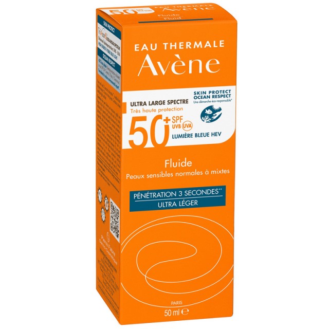Avene Fluide SPF50+ Αντηλιακή Προσώπου για Κανονικό/Μικτό Ευαίσθητο Δέρμα 50ml