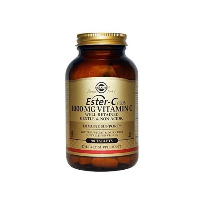 Solgar Ester-C 1000mg Vitamin C, Βιταμίνη C σε μη Όξινη Μορφή 90 ταμπλέτες