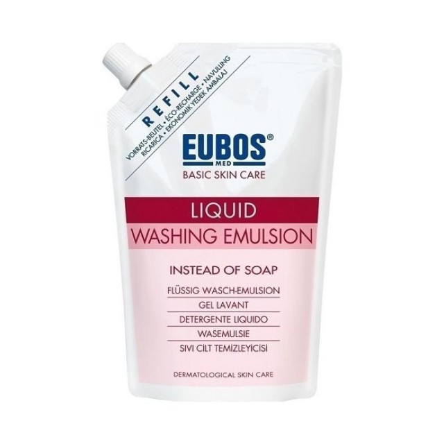 Eubos Red Liquid Washing Emulsion Refill, Ανταλλακτικό Υγρό Καθαρισμού για Πρόσωπο & Σώμα 400ml