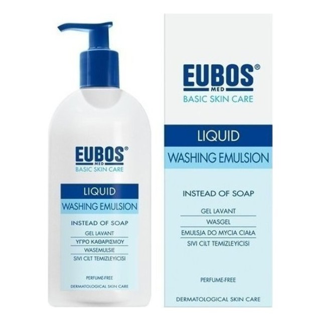 Eubos Liquid Washing Emulsion Blue, Υγρό Καθαρισμού χωρίς Σαπούνι για Πρόσωπο και Σώμα 400 ml