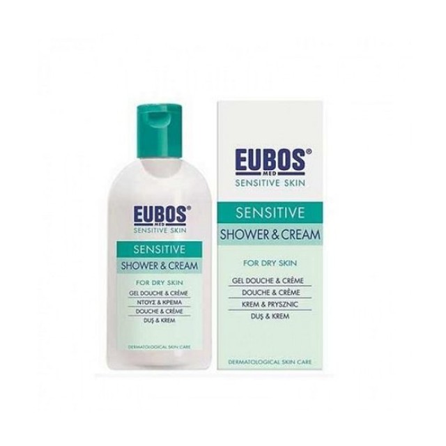 Eubos Sensitive Shower & Cream, Απαλό Καθαριστικό Σώματος Καθημερινής Χρήσης για Ξηρό Δέρμα 200ml