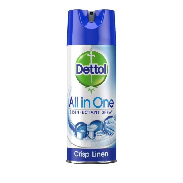 Dettol Spray Crisp Linen, Απολυμαντικό Αντιβακτηριδιακό Σπρέι 400ml