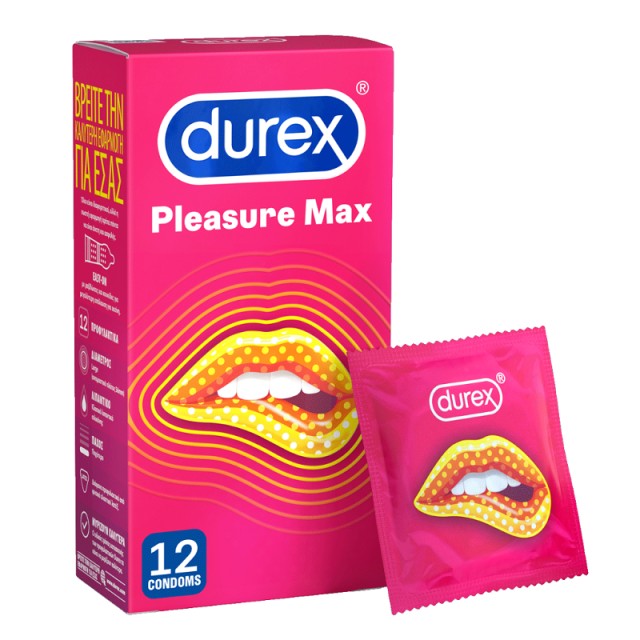 Durex Pleasuremax, Προφυλακτικά με Ραβδώσεις & Κουκίδες για Περισσότερη Διέγερση 12τμχ