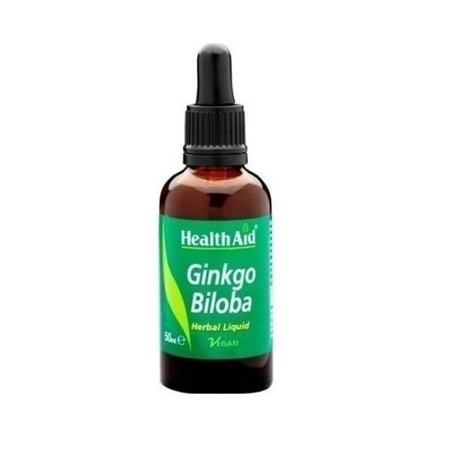 Health Aid Ginkgo Biloba Herbal Liquid 50ml, Τζίνγκο Μπιλόμπα σε Υγρή Μορφή για Κυκλοφορικό και Ενίσχυση της Μνήμης 50ml