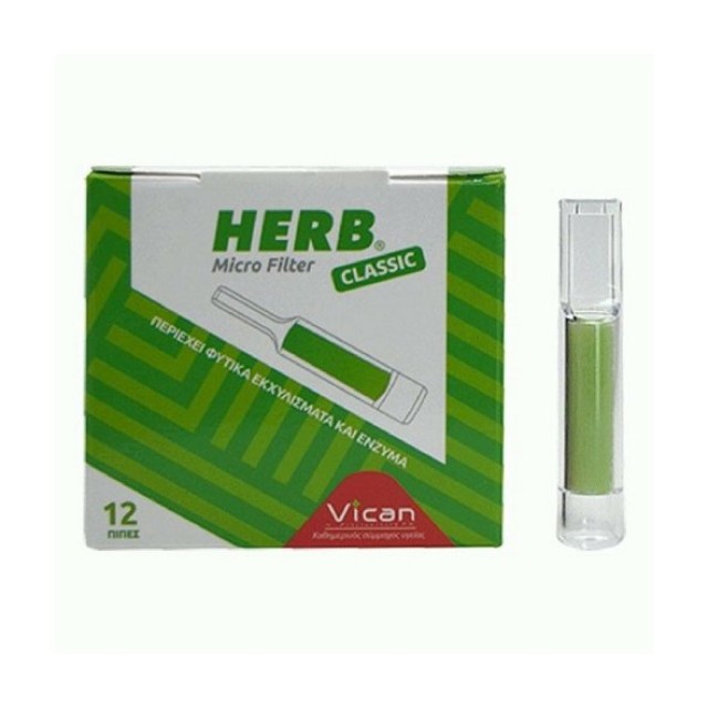 Vican Herb Micro Filter Classic, Πίπες με Φίλτρο από Φυτικά Εκχυλίσματα και Ένζυμα 12τμχ