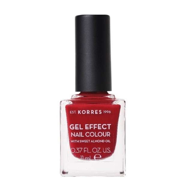 Korres Gel Effect Nail Colour 56 Celebration Red, Βερνίκι Νυχιών Νο.56 με Αμυγδαλέλαιο 11ml