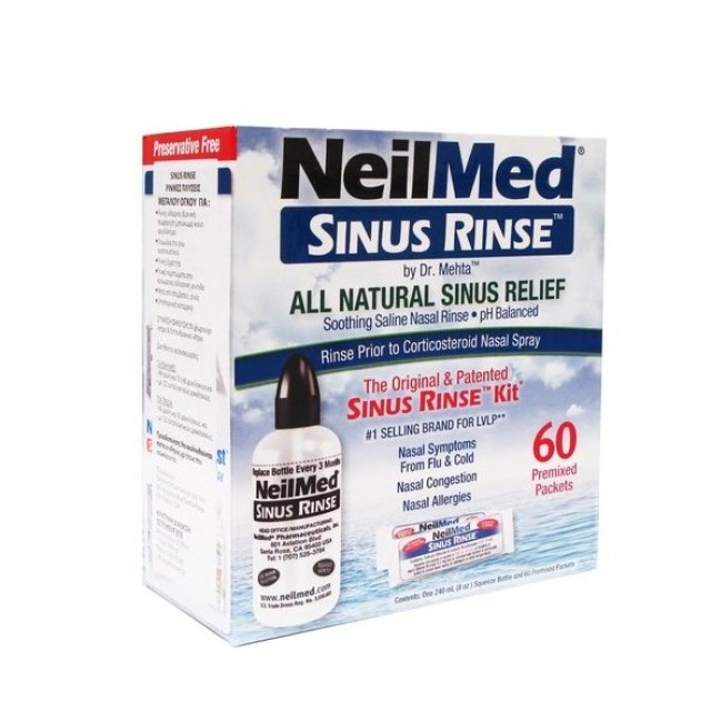 NeilMed Sinus Rinse Kit, Σύστημα Ρινικών Πλύσεων 60 φακελίσκοι