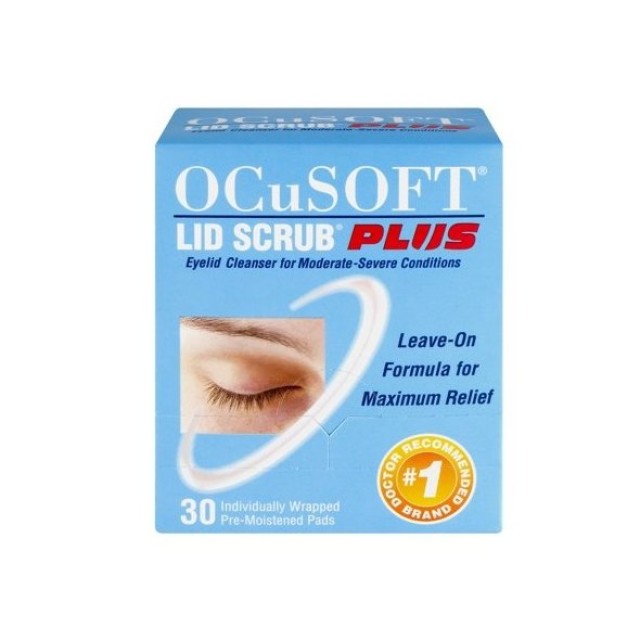Ocusoft Lid Scrub Plus, Εμποτισμένα Πανάκια Καθαρισμού Βλεφάρων 30τμχ