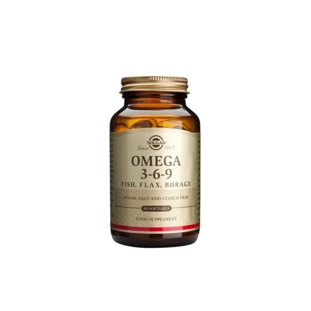 Solgar Omega 3-6-9, Συνδυασμός Λιπαρών Οξέων Υψηλής Βιολογικής Αξίας 60 μαλακές κάψουλες