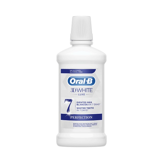 Oral-B 3D White Luxe Perfection, Στοματικό Διάλυμα για Λευκότερα Δόντια σε 7 ημέρες με γεύση Μέντας 500ml