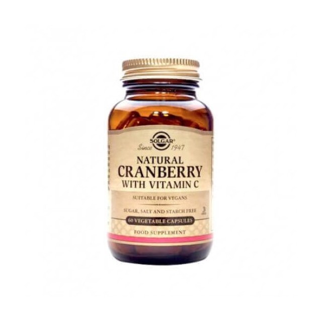 Solgar Cranberry Extract with Vitamin C, Συμπυκνωμένο Κράνμπερι με Βιταμίνη C 60 φυτικές κάψουλες