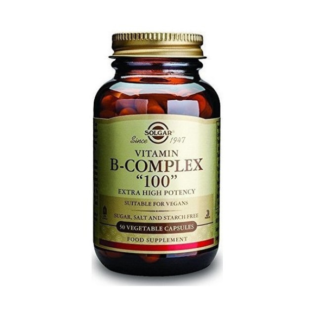 Solgar Vitamin B-Complex 100, Σύμπλεγμα Βιταμίνης Β 50 φυτικές κάψουλες