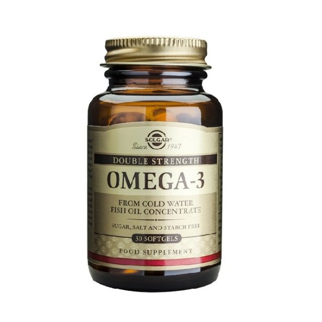 Solgar Omega-3 Double Strength, Συμπλήρωμα Διατροφής με Ω-3 για το Καρδιαγγειακό Σύστημα 30 μαλακές κάψουλες