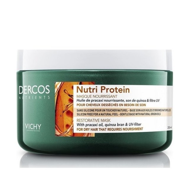 Vichy Dercos Restorative Nutri Protein Mask, Θρεπτική Μάσκα Αναδόμησης για Ξηρά Μαλλιά 250ml